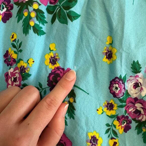 Hell Bunny Vixen Retro Halter Sundress Blue Floral Rockabilly Pin Up 50s Dress L - Picture 10 of 10